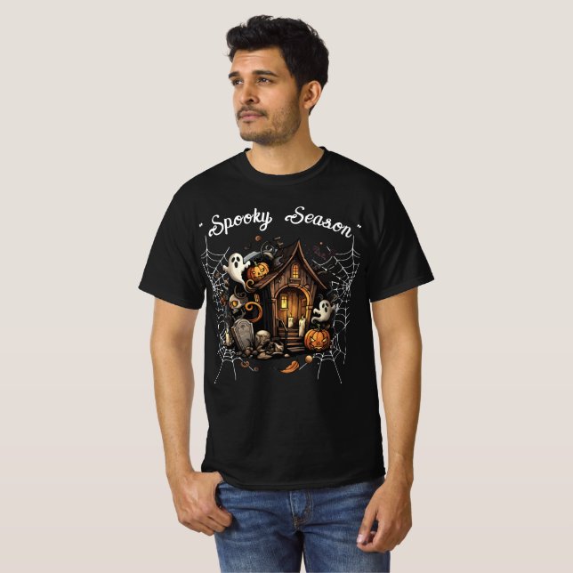 Spuk House Spooky T - Shirt - Schwarze 👻 🎃 (Vorne ganz)