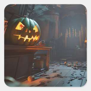 Spuk Keller Kürkenkürbis Halloween Stickers