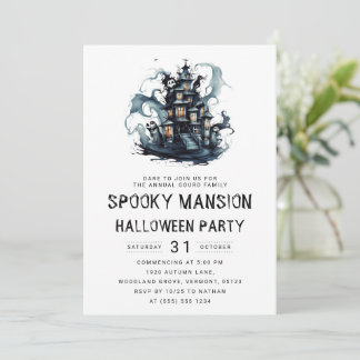 Spuk Mansion Bash: Elegantes Halloween Einladung