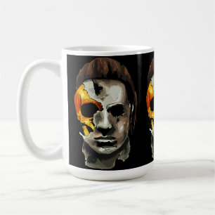 Spuk Maske mit Cracks und Golddetails Kaffeetasse