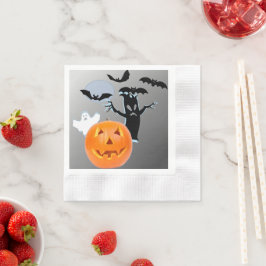 Spuk Nacht mit Ghosts & Pumpkins Serviette