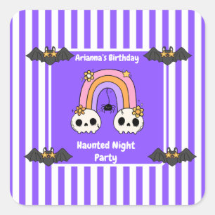 Spuk Nacht Party Geburtstag - Halloween Quadratischer Aufkleber