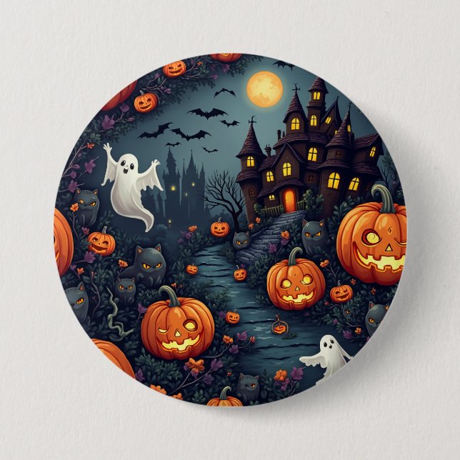Spuk Nachtschaltfläche zu Halloween Button (Vorderseite)