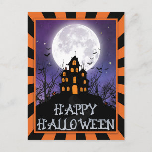 Spuk Pumkins Bats Frohe Halloween Postkarte