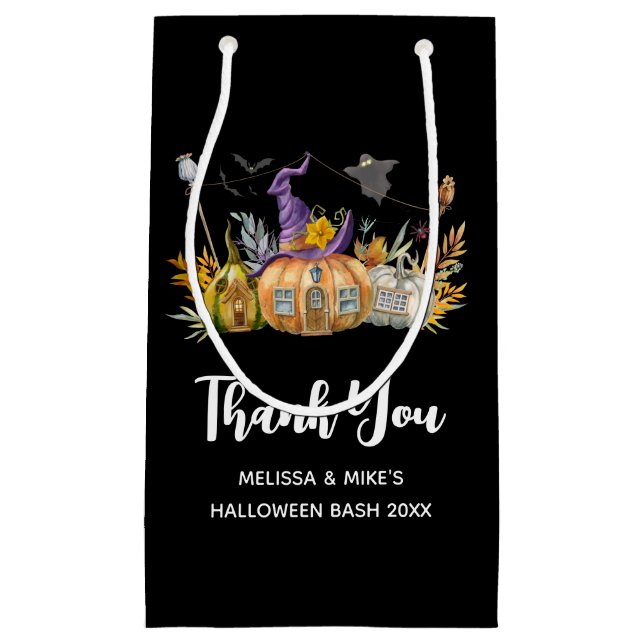 Spuk Pumpkin House mit Ghost & Bats Kleine Geschenktüte (Vorderseite)