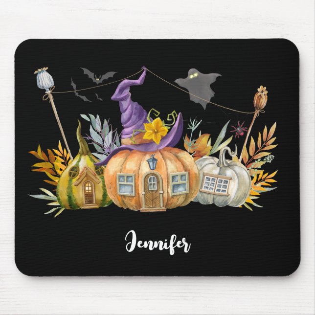 Spuk Pumpkin House mit Ghost & Bats Mousepad (Vorne)