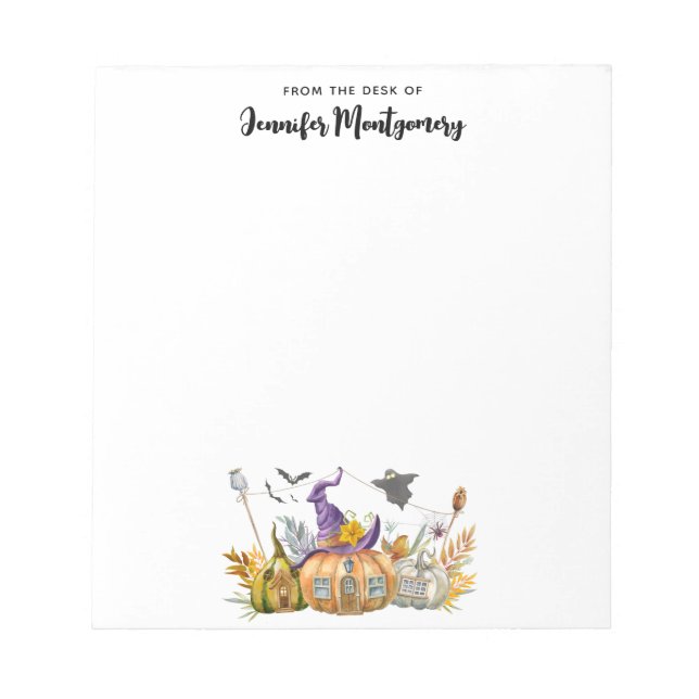 Spuk Pumpkin House mit Ghost & Bats Notizblock (Vorderseite)