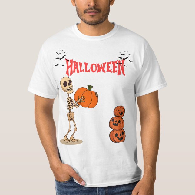 Spuk Pumpkin - Skull Horror Design T-Shirt (Vorderseite)