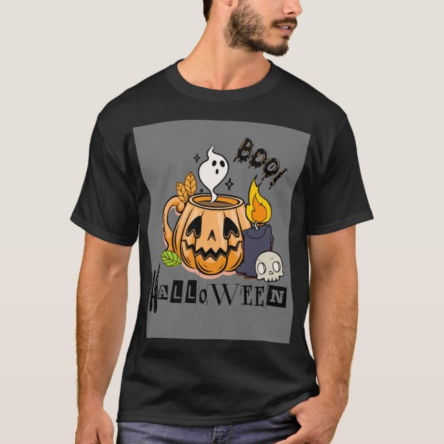 Spuk Pumpkin-Tasse mit Ghost-Spooky Boo! T-Shirt (Vorderseite)