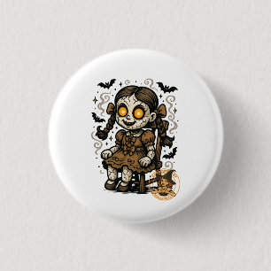 Spuk Puppe - Halloween-Cartoon Button