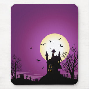 Spuk Schloss Cartoon-Halloweens Mousepad