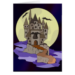 Spuk Schloss, Fledermäuse und Vollmond Cartoon