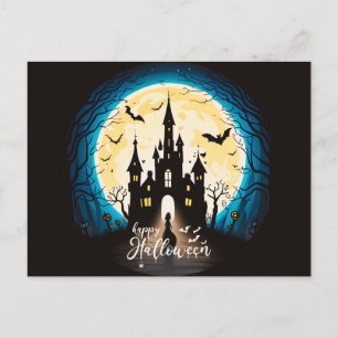 Spuk Schloss Happy Halloween Creepy Feiertagspostkarte