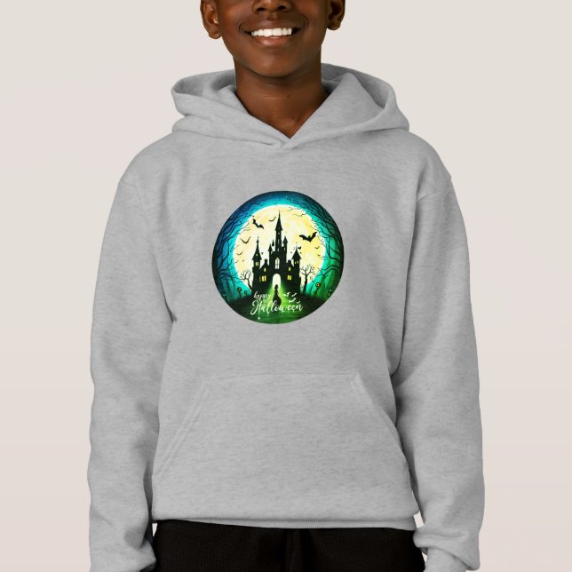 Spuk Schloss Happy Halloween Creepy Hoodie (Vorderseite)