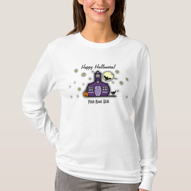 Spuk Schoolhouse-Lehrer-Halloween-Shirt T-Shirt (Vorderseite)