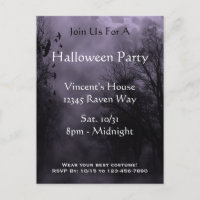 Spuk Sky Lila Mist Halloween-Party Postkarte