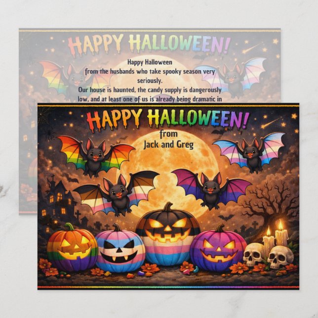 🎃Spuk & Stolz Verzaubert mit Stolz  Einladung (Vorne/Hinten)