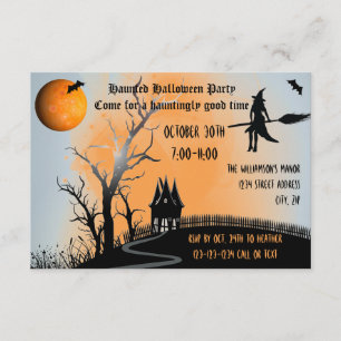 Spuk Szene - 3x5 Halloween-Party laden Einladung