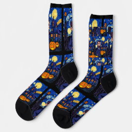 Spuk Van Gogh Scene - Gothic Starry Halloween N Socken
