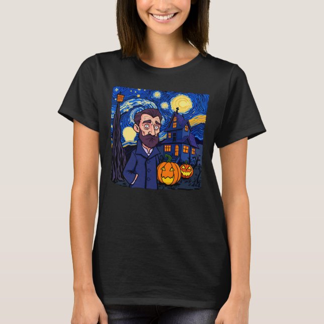Spuk Van Gogh Scene - Gothic Starry Halloween N T-Shirt (Vorderseite)