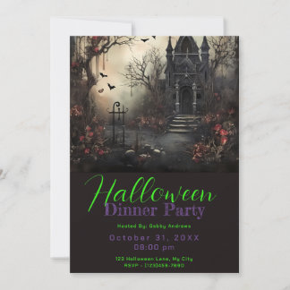 Spuk Viktorianisches House Halloween Dinner Party Einladung