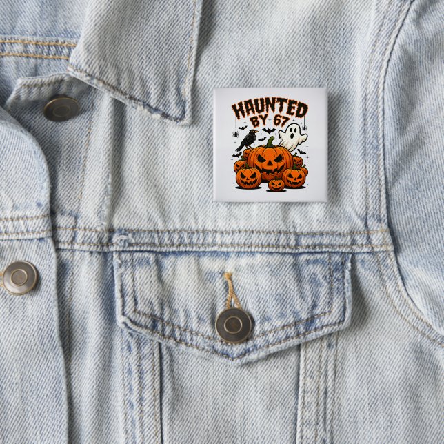 Spuk von 67 Funny Ghost und KürbisHalloween Button (Beispiel)