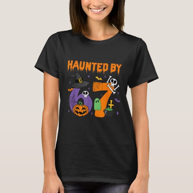 Spuk von 67 - Funny Six Sieben Meme 6 7 Halloween T-Shirt (Vorderseite)