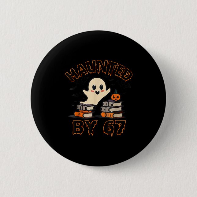 Spuk von 67 Funny Teacher Ghost Pumpkin Hallowee Button (Vorderseite)