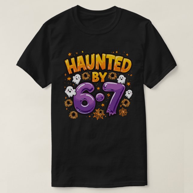 Spuk von 6-7 Halloween Geistern und Spidern T-Shirt (Design vorne)