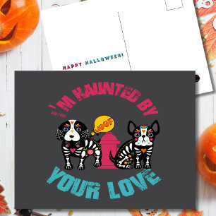 Spuk von Ihrer Liebe Sugar Skull Hund Postkarte