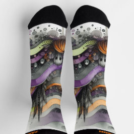 Spuk Wald mit Halloween-Jack-o'-Laterne Socken