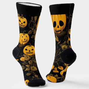 Spuk Wald mit Halloween-Jack-o'-Laterne Socken