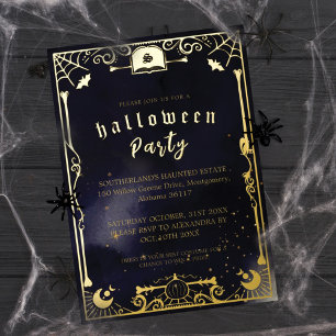 Spukgeist Elegante Halloween-Party-Tarotkarte Folieneinladung