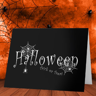 Spukhafte Eleganz: Halloween-Spinnennetz-Design Dankeskarte