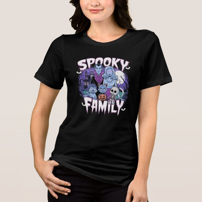 spukhafte Familie Tri-Blend Shirt (Vorderseite)