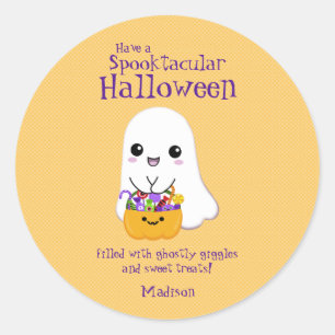 Spukhaftes Halloween Süßer Geist Runder Aufkleber