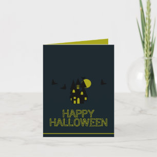 Spukhaus, Frohes Halloween Karte