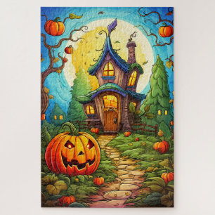 Spukhaus Frohes Halloween Puzzle