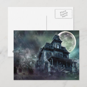 Spukhaus Gothic Horror Postkarte