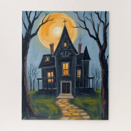 Spukhaus | Gruselige Halloween-Aquarell Puzzle