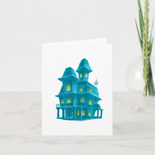 Spukhaus Gruseliges Halloween-Geisterhaus Karte