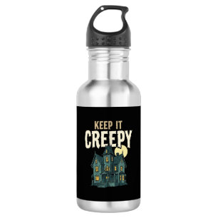 Spukhaus Halloween-Design_1 Edelstahlflasche