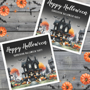 Spukhaus Halloween Serviette