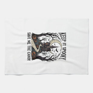 Spukhaus-Shirt Vintage-Halloween-Gravur Ar Geschirrtuch