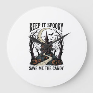 Spukhaus-Shirt Vintage-Halloween-Gravur Ar Große Wanduhr