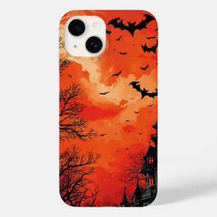 Spukhaus-Silhouette mit Fledermäusen Case-Mate iPhone 14 Hülle