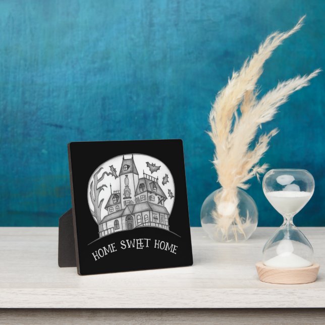 Spukhaus und Fledermäuse Halloween  Fotoplatte (InSitu)