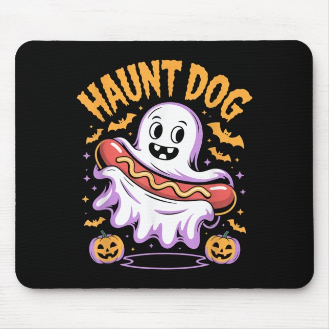 Spukhund Lustiger Geist Hotdog Halloween Mousepad (Vorne)