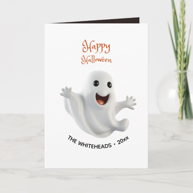Spukig süßer Halloween-Geist Karte (Vorderseite)