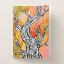 Spukiger abstrakter Baum - Zeichnung mit Kugelschr